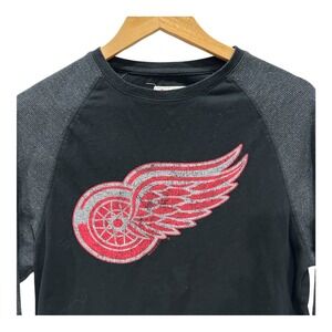 Red Jacket Brand Detroit‎ Red Wings NHL Sweater Size L Gray Black